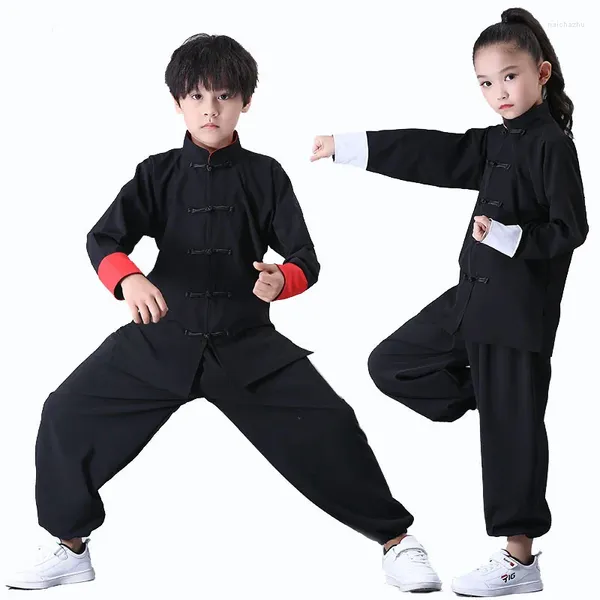 Usar escenario Uniformes para niños ropa tradicional china china niños y niñas artes marciales set tai chi folk