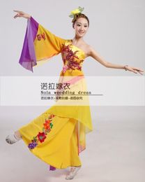 Wear de la scène Costumes de danse folklorique chinoise Polyester Yangko Costume de danse classique