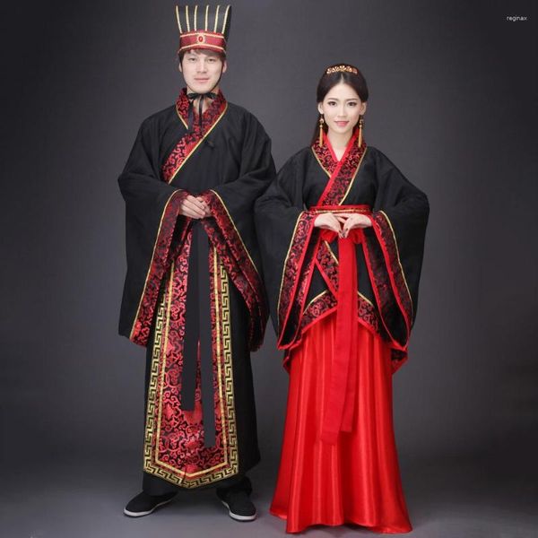 Desgaste de la etapa Ropa antigua china Hanfu Traje de cosplay para hombres y mujeres Adultos Disfraces de Halloween Parejas