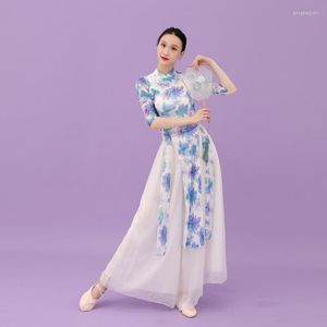 Vêtements de scène Costume de danse du ventre chinois Robe dames moderne Hanfu Cheongsam Costumes Robe hauts pantalons vêtements de danse