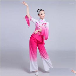 STAGE Wear Costume chinois Hanfu Dance classique féminine 2024 Fan national Yangko Drop Livilor Apparel Otjtz