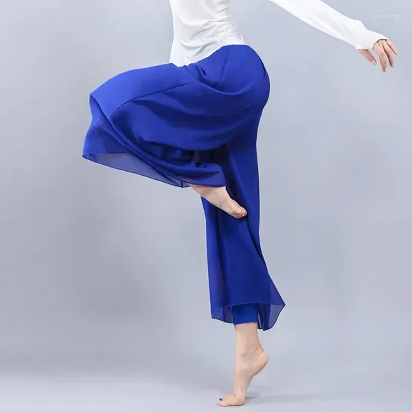 Escenario desgaste danza china práctica clásica folk adulto pantalones de yoga de piernas anchas Tsai Square