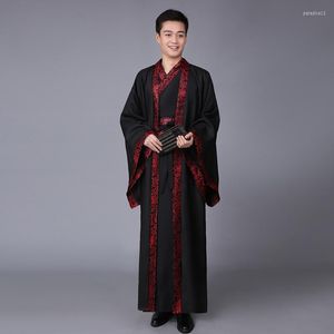 Vêtements de scène danse folklorique chinoise 3 pièces hommes Performance dynastie Hanfu Costume Robe en Satin Robe traditionnelle