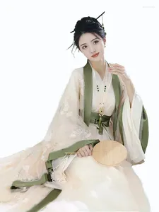 Stadiumkleding Chinese Volksdans Hanfu Jurk DamesTraditionele Kleding Cosplay Kostuum Witte Kunst Pipa Fluit Prestaties