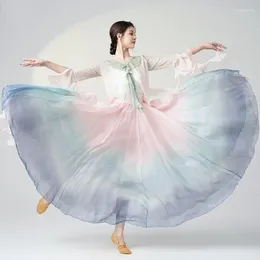 Escenario desgaste danza folclórica china traje clásico moderno pantalón femenino