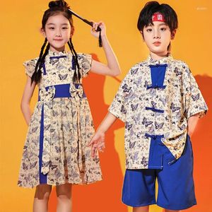 Vêtements de style chinois costume filles jazz danse garçons vêtements de rue des tenues de hip hop causales interprètent vdl69 vdl69