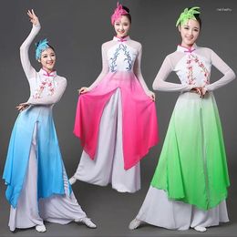 Stage Wear Style chinois Hanfu Costume de danse classique Femme Fan National Traditionnel
