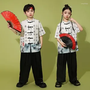 Wear Style Style Jazz Dance Boys Garçons Kpop Hip Hop Modèle de spectacle Spectacle Performance Vêtements Enfants Hanfu Suit Vdl228
