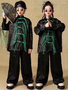 Stage Draag Chinese stijl Jazz Modern Dance -kostuums voor meisjes Loose Outfits Boys Hip Hop Clothing Performance DQS14862