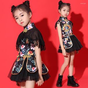 Vêtements de scène Style chinois enfants défilé spectacle Performance Costume filles Jazz vêtements enfants Hip Hop/moderne/rue tenue de danse