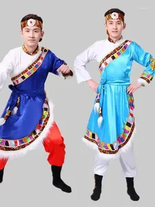 Stadiumkleding Chinese stijl Tibetaanse retro-shirt voor heren Traditionele bruiloft gewaad Jurk Dagelijkse showgewaden Jurk