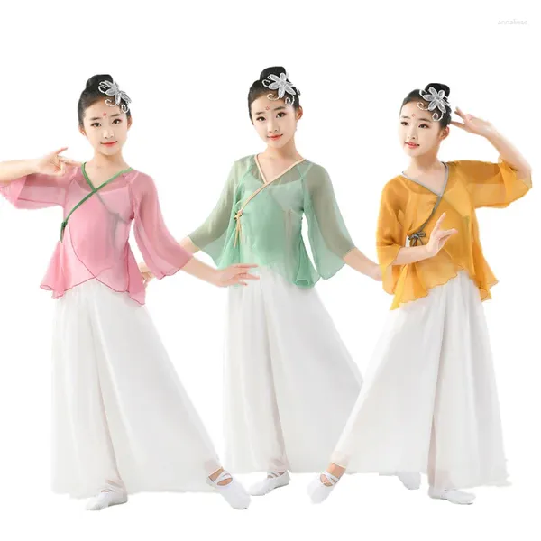 Stage Wear Costume de style chinois Hauts et pantalons Costumes de danse pour enfants Filles Classique Qipao Cheongsam Performance