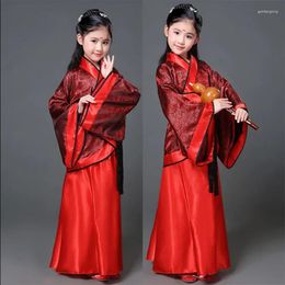 Stage Wear Chinois Femmes Rétro Fille Vêtements Année Médiévale Hanfu Robe Enfants Adulte Femme Danseuse