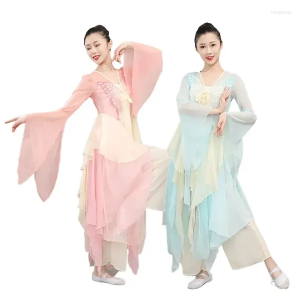 Etapa desgaste vestido de baile clásico entrenamiento de mujer encanto del cuerpo elegante gasa de gas de hadas en estilo antiguo de China