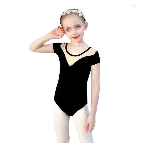 Etapa desgaste clásico cuello redondo patchwork elegante baile body ballet leotardos para niñas de una sola pieza fitness gimnasia ropa deportiva