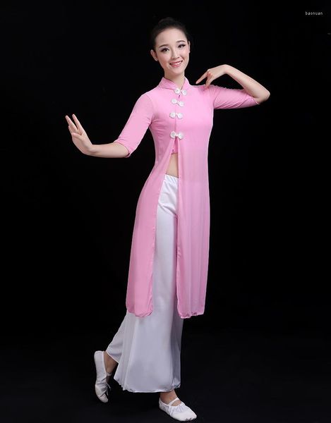 Stage Wear Costume de danse Yangko classique pour femmes, vêtements folkloriques anciens chinois, tenue orientale parapluie 90