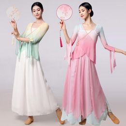Abbigliamento da palcoscenico Danza classica Abiti eleganti in garza elastica a colori graduali immortali in Cina