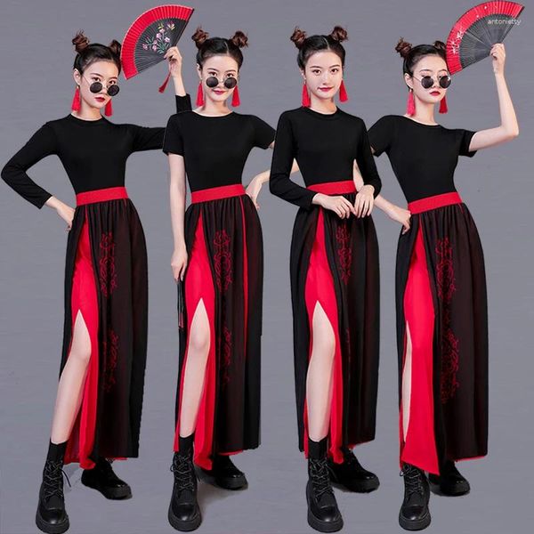 Stage Wear Classic Dance Girl Group Style chinois Jazz Costumes de pratique moderne pour envoyer des ornements