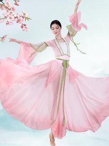 Stage Wear Robe de danse classique Fée des femmes coulant Style ancien Charme du corps Vêtements de gaze Châle Han Tang Costume de drame chinois