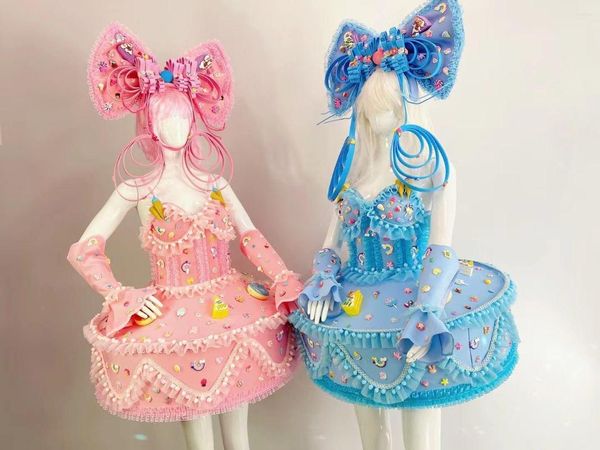 Stage Wear Club Costume Dj Sweet Girl Paradise Femmes Enfants Park Candy Color Cake Dress