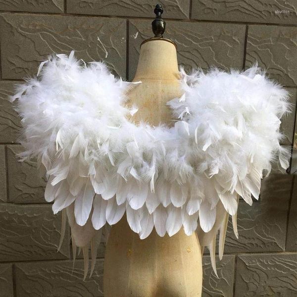 Stage Wear Club Show White Feather Shoulderwear Chal Modelo Pasarela Pography Prop Pink Performance Costume