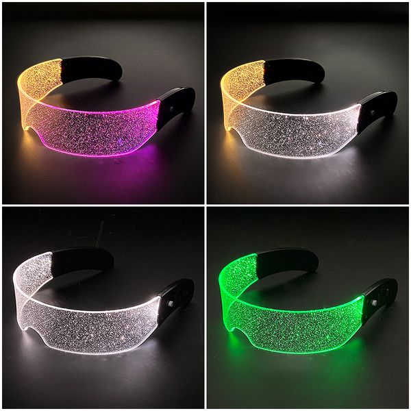 Accesorios de desgaste de escenario Colorido Tecnología luminosa GAJAS LED LED Gafas de sol brillantes Bar de clubes nocturnos