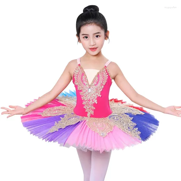 Stage Wear Coloré Professionnel Ballet Tutu Adulte Enfants Blanc Swan Lake Pancake Ballerina Party Dance Costume Robe Filles Femmes