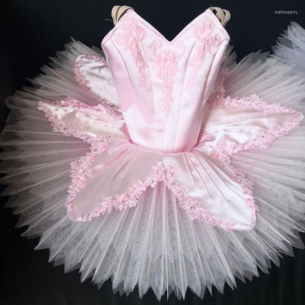 Vêtements de scène à venir professionnel de haute qualité personnalisé couleur taille enfants filles adultes femmes Performance rose Ballet Tutu