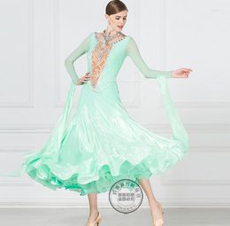 Stage Wear Competition Ballroom Standard Dance Dress Vêtements Robes de valse Vert menthe1791
