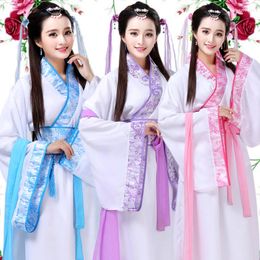 Stage Wear Kostuum Fairy Elegante Guzheng Dance-kostuums met brede mouwen Oude verbetering Hanfu Nuwa Rok