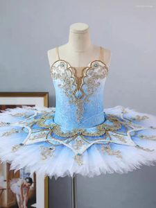 Stadiumkleding Aangepaste Ballet Tutu Plaatrok Blauwe Vogel Professionele Prestaties Volwassen Kinderen Dans Pompeus