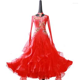 Stage Wear Aangepast Ballroom Dance Dress Standard Waltz Dresses Competition Custom Made MD588