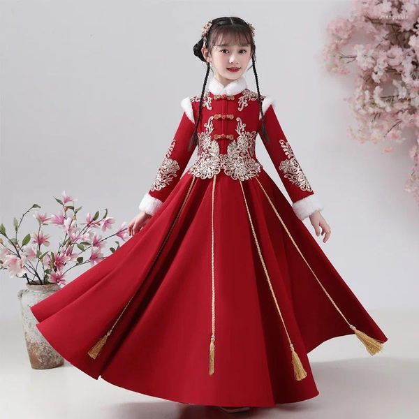 Etapa desgaste lindo niños invierno hada vestido antiguo hanfu vintage chino princesa niños disfraces niñas tang año traje