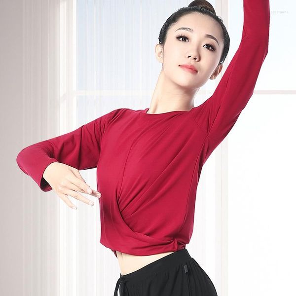 Stage Wear D0805 Filles Robe de danse Blouses Été à manches courtes Modal Moderne Dance Tops Body Charm Form Justaucorps Pratique