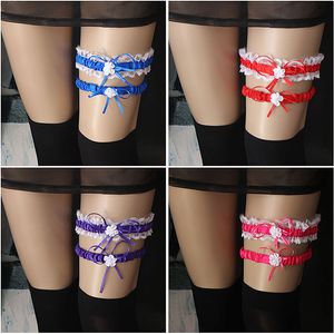 Vêtements de scène Accessoires de danse 2Pcs / Set Mode Jambe Jarretière Sexy Femmes Fille Lingerie De Mariée Fête De Mariage Cosplay