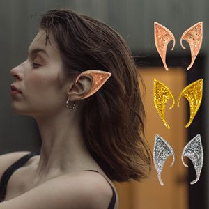 Accessoires de danse pour vêtements de scène, oreilles d'elfe d'Halloween, pointe pointue d'ange, paillettes lumineuses, accessoires de cosplay, costume d'Halloween en latex, oreilles de fée pour festival