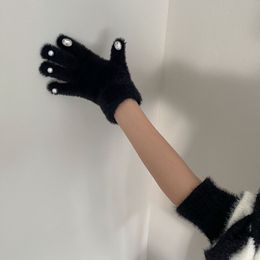 Escenario desgaste accesorios de baile guantes de felpa linda muñeca de peluche adulto niño invierno guantes largos sólido al aire libre guantes de protección de invierno