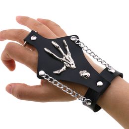 Acessórios de dança de palco PU Couro Studded Pulseira Punk Pulseira ajustável Goth Cuff Pulseira Gótica Rebite Fivela Pulseira Jóias para Homens Mulheres