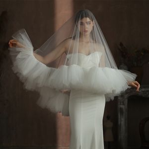 Ropa de escenario Accesorios de baile Velo de novia con volantes Hilo esponjoso