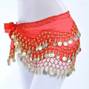 Stage Wear Dance Hip Écharpe En Mousseline De Soie 3 Couches Ventre Taille Chaîne Coin Bellydance Ceinture Pratique Performance