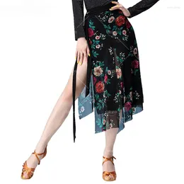 Stage Wear Dance Hip Scarf Rok Vrouwen Belly Latin Training Sexy Half Rokken Volwassen vrouwelijke bedrukte gaashipskirt