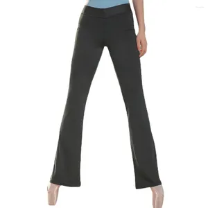 Tenue de scène Pantalons de danse Femme Ballet Carré Aérobic Yoga Pantalon évasé taille basse Entraînement amincissant Entraînement physique de base Grande taille