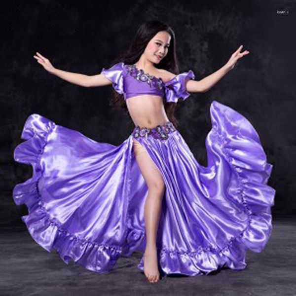 Stage Wear Design Nice Costumes de danse du ventre oriental tenues pour enfants / enfants / filles sexy ensemble de danse du ventre robes costumes S / M / L 5 couleurs