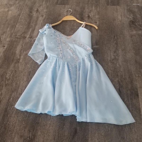 Etapa desgaste diseño profesional tamaño personalizado niños niñas mujeres adulto moderno ballet rendimiento azul claro gasa lírica vestido de baile