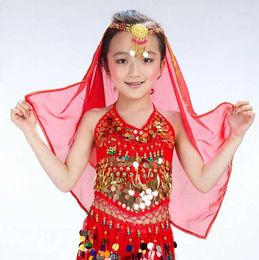 Vêtements de scène DJGRSTER enfants Costumes de danse du ventre accessoires gaze foulard pour danse du ventre écharpe de hanche 3 couleurs voile