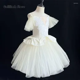 Vestimenta de flores bordados ropa de salón de baile para niños vestidos de ballet para niña swan dancewear