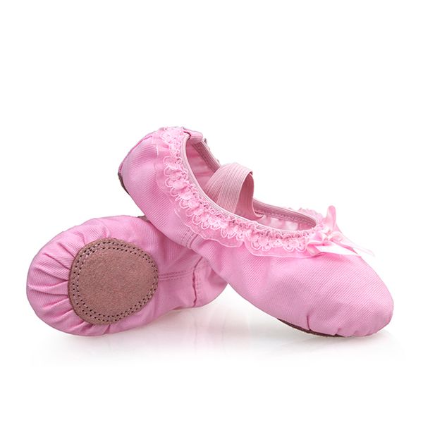 Stage Wear Est belle toile semelle souple filles enfants dentelle Ballet pratique chaussures de danse du ventre pour KidsStage