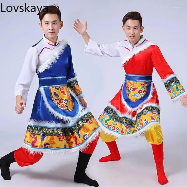 Tenues de scène Costumes ethniques Vêtements pour hommes Danse tibétaine Mongole