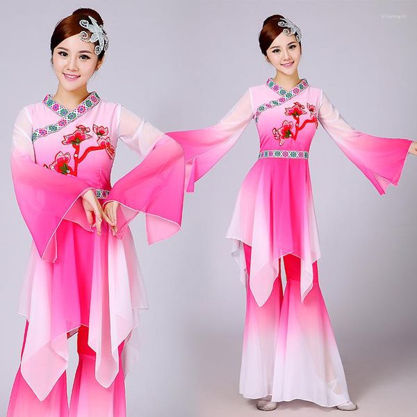 Vêtements de danse de ventilateur de scène Vêtements classiques Yangko Costumes Parapluie national pour adultes chinois
