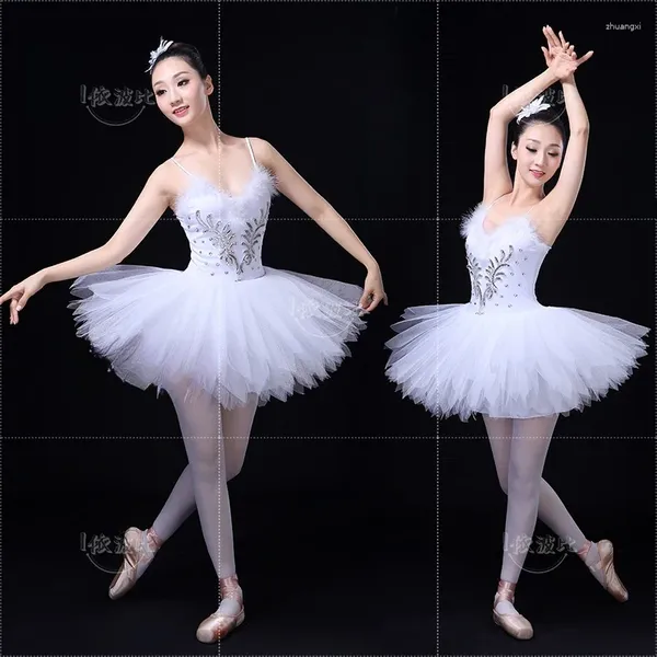 Jupe de ballet adulte de ballet adulte féminin Swan Swan Gauze White Suspender Jumps Performance Costume
